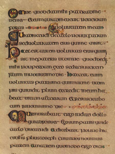 book of kells letters. The Book of Kells, c.